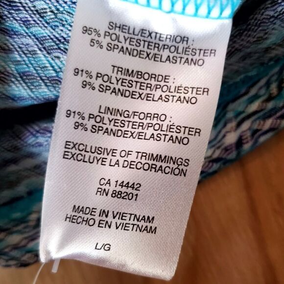 🔹️MPG Blue Variegated Racerback Travel Dress w/Pockets & Bra Insert Large - Picture 11 of 11